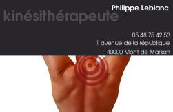 cartes de visite kinésithérapeute